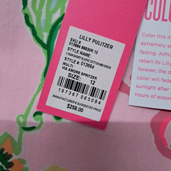 NWT Lilly Pulitzer Lyssa Cotton Midi Dress Womens 12 Pink Cut Out Tiered Pockets - Picture 3 of 16